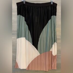 Est.1946 Size 18/20W Pleated Skirt Black Grey Pink Elastic Waist NWT